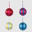 Silk Stripe Bauble Medium Fuchsia & Red