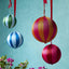 Silk Stripe Bauble Medium Dark Blue & Blue