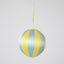 Silk Stripe Bauble Medium Blue & Yellow