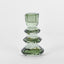 Lustre Glass Cut Candle Holder Green