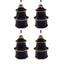 Pagoda Hanging Ornaments Box of 4 Navy