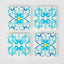 La Dolce Vita Pattern Coasters Blue - Set of 4