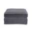 Noosa Hamptons Ottoman Grey W/White Piping