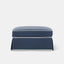 Noosa Hamptons Ottoman Navy W/White Piping