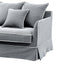 Noosa Hamptons 3 Seat Sofa Grey W/White Piping