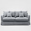 Noosa Hamptons 3 Seat Sofa Grey W/White Piping
