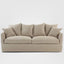 Noosa Hamptons 3 Seat Sofa Natural W/White Piping