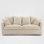 Noosa Hamptons 3 Seat Sofa Beige Linen Blend