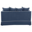 Noosa Hamptons 3 Seat Sofa Navy W/White Piping