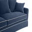 Noosa Hamptons 3 Seat Sofa Navy W/White Piping