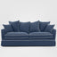 Noosa Hamptons 3 Seat Sofa Navy W/White Piping