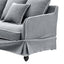Noosa Hamptons 3 Seat Queen Sofa Bed Grey W/White Piping