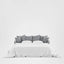 Noosa Hamptons 3 Seat Queen Sofa Bed Grey W/White Piping