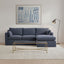 Clovelly 3 Seater Right Chaise Sofa Navy