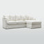 Noosa 3 Seater Right Chaise Sofa Ivory