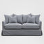 Noosa Hamptons 2 Seat Sofa Grey W/White Piping