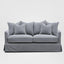 Noosa Hamptons 2.5 Seat Sofa Grey W/White Piping