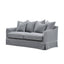 Noosa Hamptons 2.5 Seat Sofa Grey W/White Piping