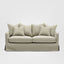 Noosa Hamptons 2.5 Seat Sofa Natural W/White Piping