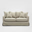 Noosa Hamptons 2 Seat Sofa Natural W/White Piping