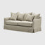 Noosa Hamptons 2 Seat Sofa Natural W/White Piping