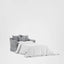 Noosa Hamptons 1.5 Seat Sofa Bed Grey W/White Piping