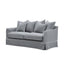 Noosa Hamptons 2.5 Seat Sofa Bed Grey W/White Piping