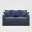 Noosa Hamptons 2.5 Seat Sofa Bed Navy W/White Piping