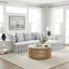 Noosa 3 Seater Right Chaise Sofa Blue Sky Stripe
