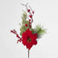 Christmas Poinsettia and berry BRANCH