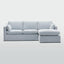 Clovelly 3 Seater Right Chaise Sofa Beach Covers Only