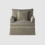 Byron Hamptons Armchair Natural W/White Piping