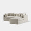 Marbella Modular 4 Seater Sofa Reversible Ottoman Chaise Natural W/White Piping