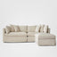 Marbella Modular 4 Seater Sofa Reversible Ottoman Chaise Ivory