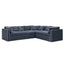 Marbella Modular Sofa Navy W/White Piping - Left Facing