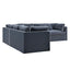 Marbella Modular Sofa Navy W/White Piping - Right Facing