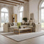 Marbella Modular Sofa Natural with White Piping - Left Facing