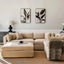 Marbella Modular Sofa Natural with White Piping - Right Facing