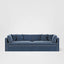Marbella 4 Seat Sofa Navy W/White Piping