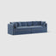 Marbella 4 Seat Sofa Navy W/White Piping