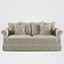 Avalon Hamptons 3 Seat Sofa Natural W/White Piping