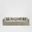 Marbella 4 Seat Sofa Natural with White Piping