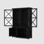 Sorrento Large Glass Door Hamptons Cabinet Black