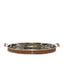 Verona Oval Tray Leather Brown and Silver