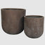 Oyster Lava Planter Large Set of 2 Brown