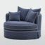 Noosa Hamptons Snuggle Chair Navy with White piping - Slip Cover Only