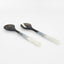 Halo Salad Server Set Swirl Resin B&W