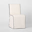 Clifton Dining Chair Slip Cover Ivory w/ Navy Piping