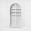 Hamptons Arched Glass Doors Cabinet White
