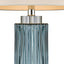 Serento Blue Glass Table Lamp & White Shade